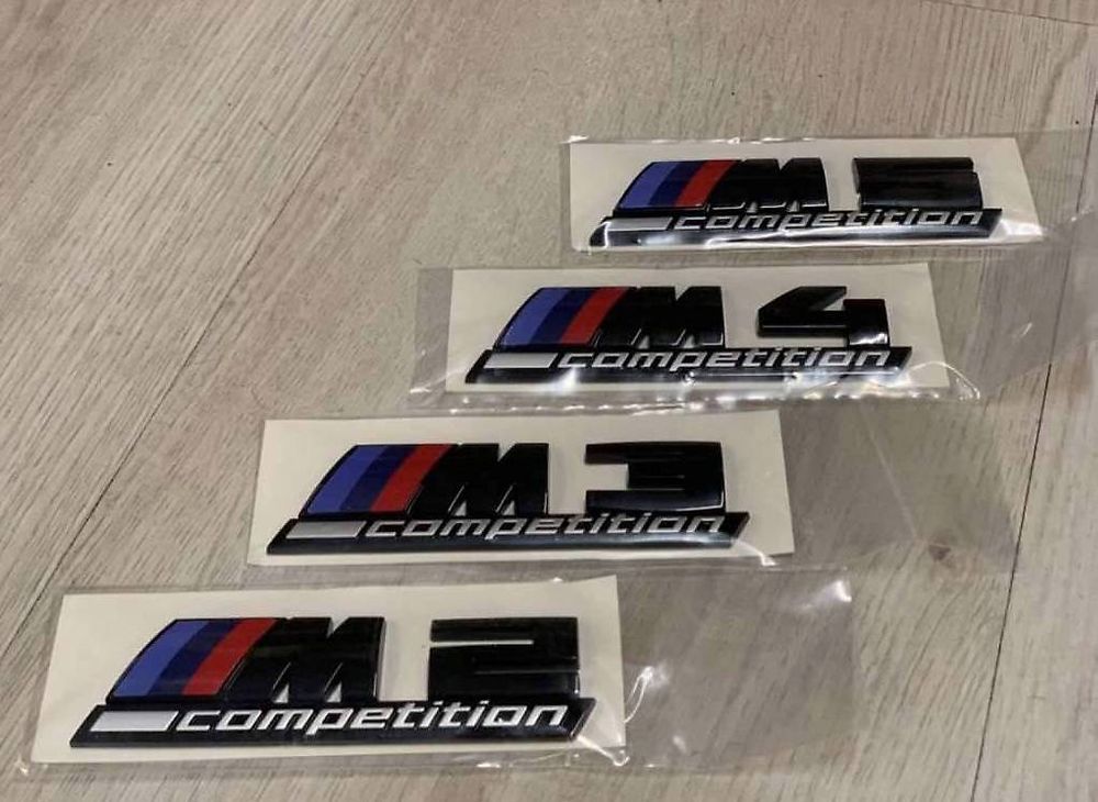 BMW M4 Competition Emblem Logo Schriftzug Schwarz Glänzend Canton
