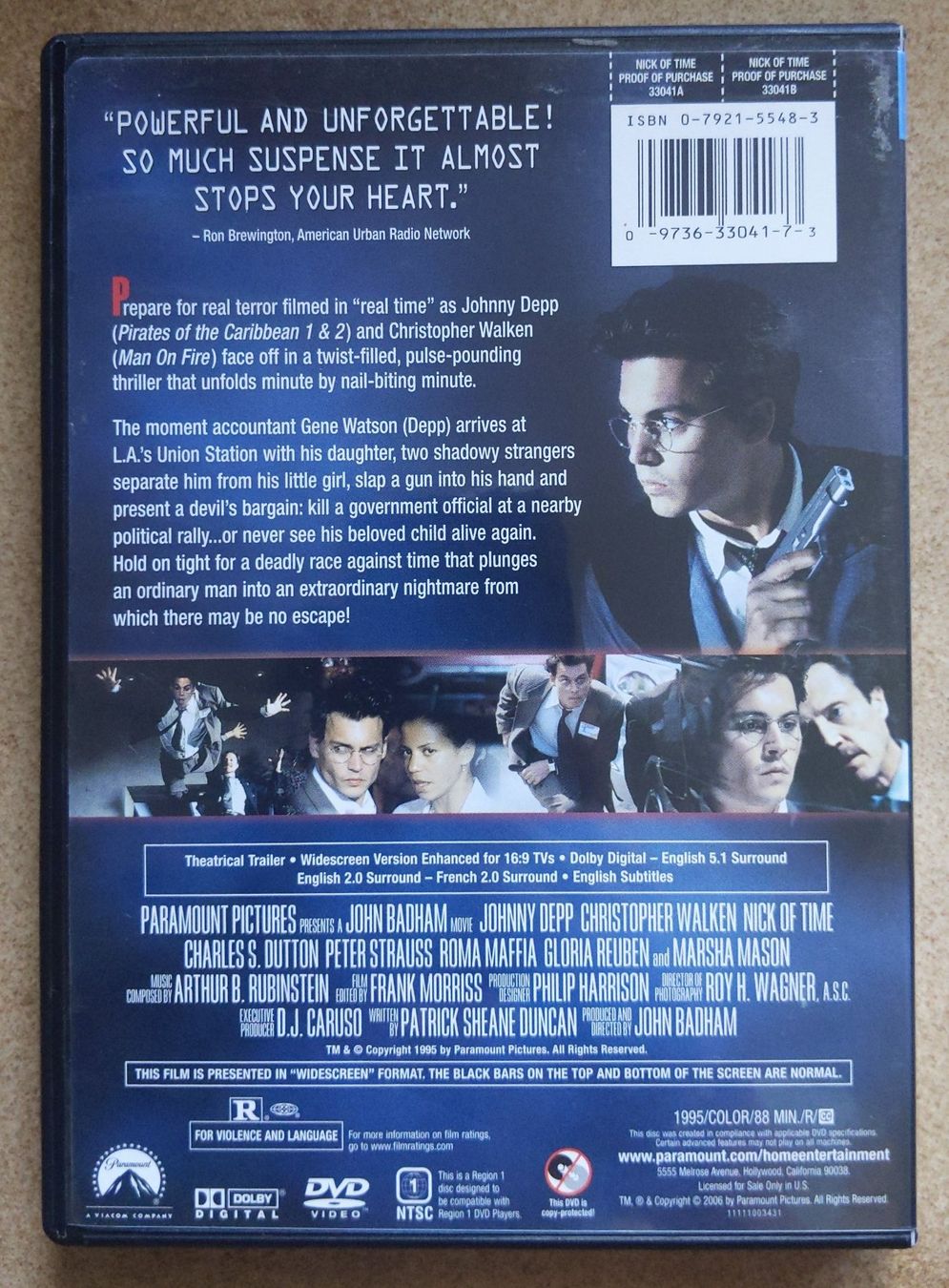 Tutti i DVDs: DVD1 Nick of Time avec Johnny Depp – Usato da Orsieres venduto da IndianaJones50a 1