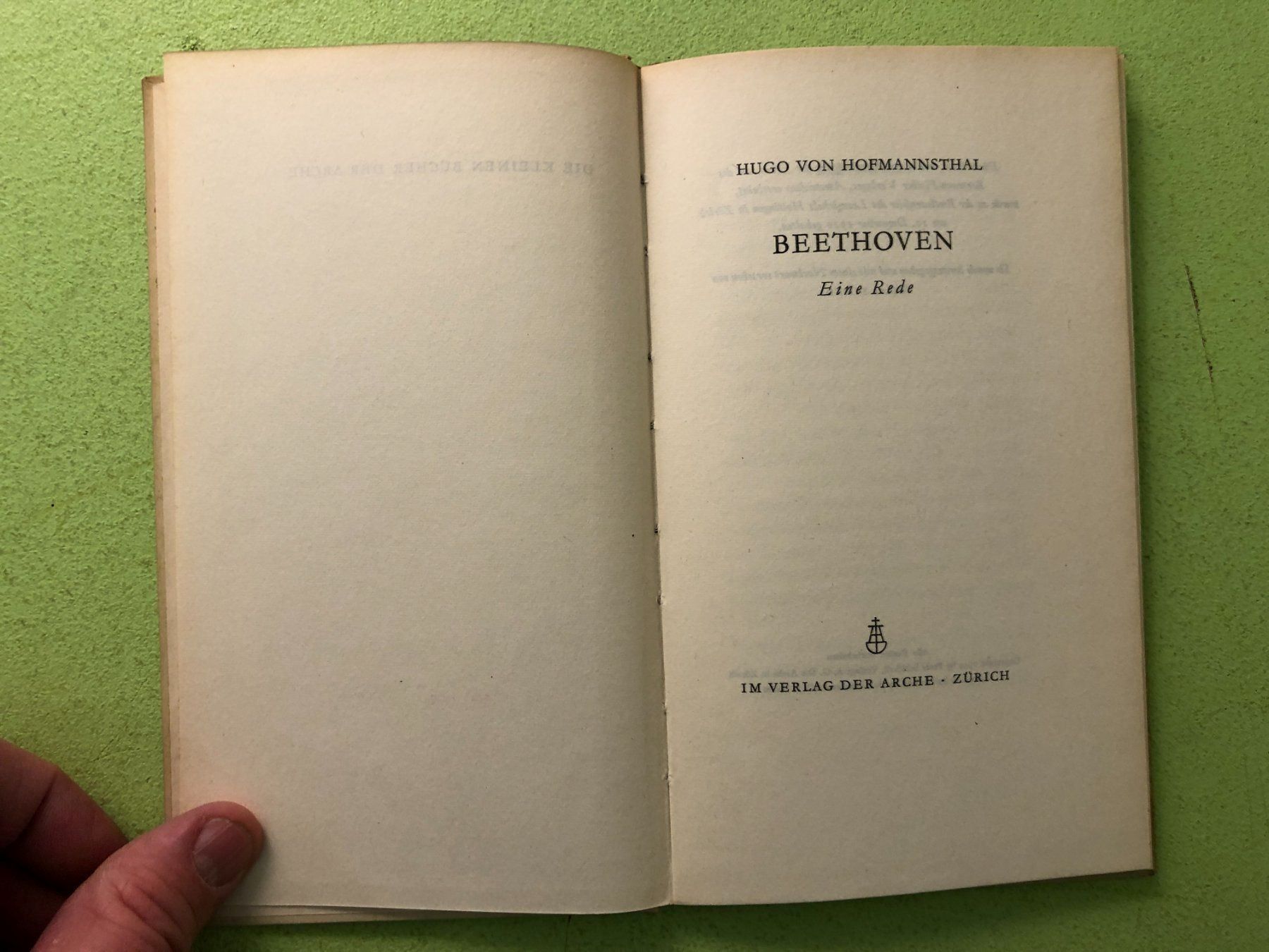 Libri: Hugo v. Hofmannsthal: Beethoven. Rede – Usato da Zürich venduto da allp 1