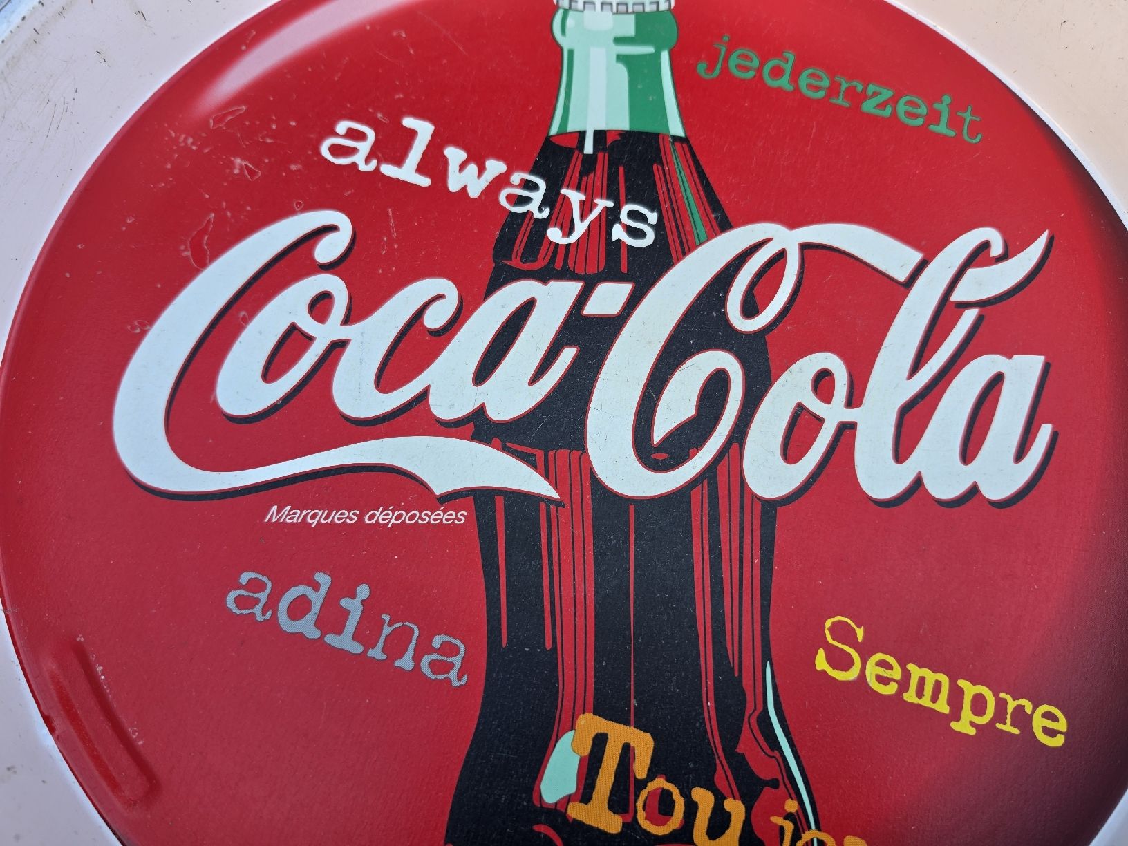 Servierplatten: Coca-Cola Serviertablett rund Metall gebraucht – Gebraucht aus Mettlen von elios0888 4
