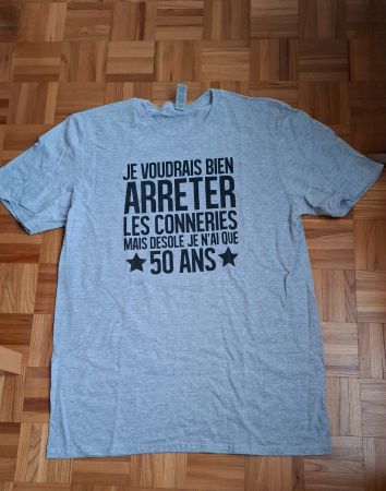T-shirt homme 50 ans neuf/Herren-T-Shirt zum 50. Geburtstag