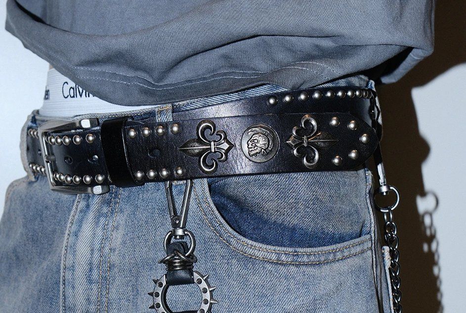 Cinture: Rivert Gradient Black Gothic Punk Belt - Ceinture gothique – Nuovo e nell'imballaggio originale da Lausanne venduto da FASHION-WORLD-SHOP 1