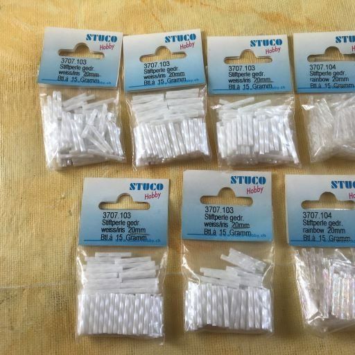 Perle (finte): LOT STIFTPERLE GEDR. WEISS/IRIS 20MM – Nuovo e nell'imballaggio originale da Ostermundigen venduto da Wyatt-Earp 1