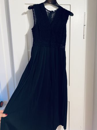 Zara Black Lace Pleated Jumpsuit - 36