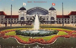 Basel, Bundesbahnhof, gelaufen 1912 Feldpost BATAILLON 6