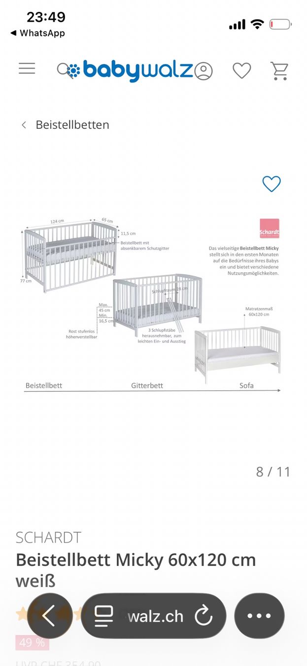 Letti: Baby Beistellbett – Usato da Adliswil venduto da Regu22 3