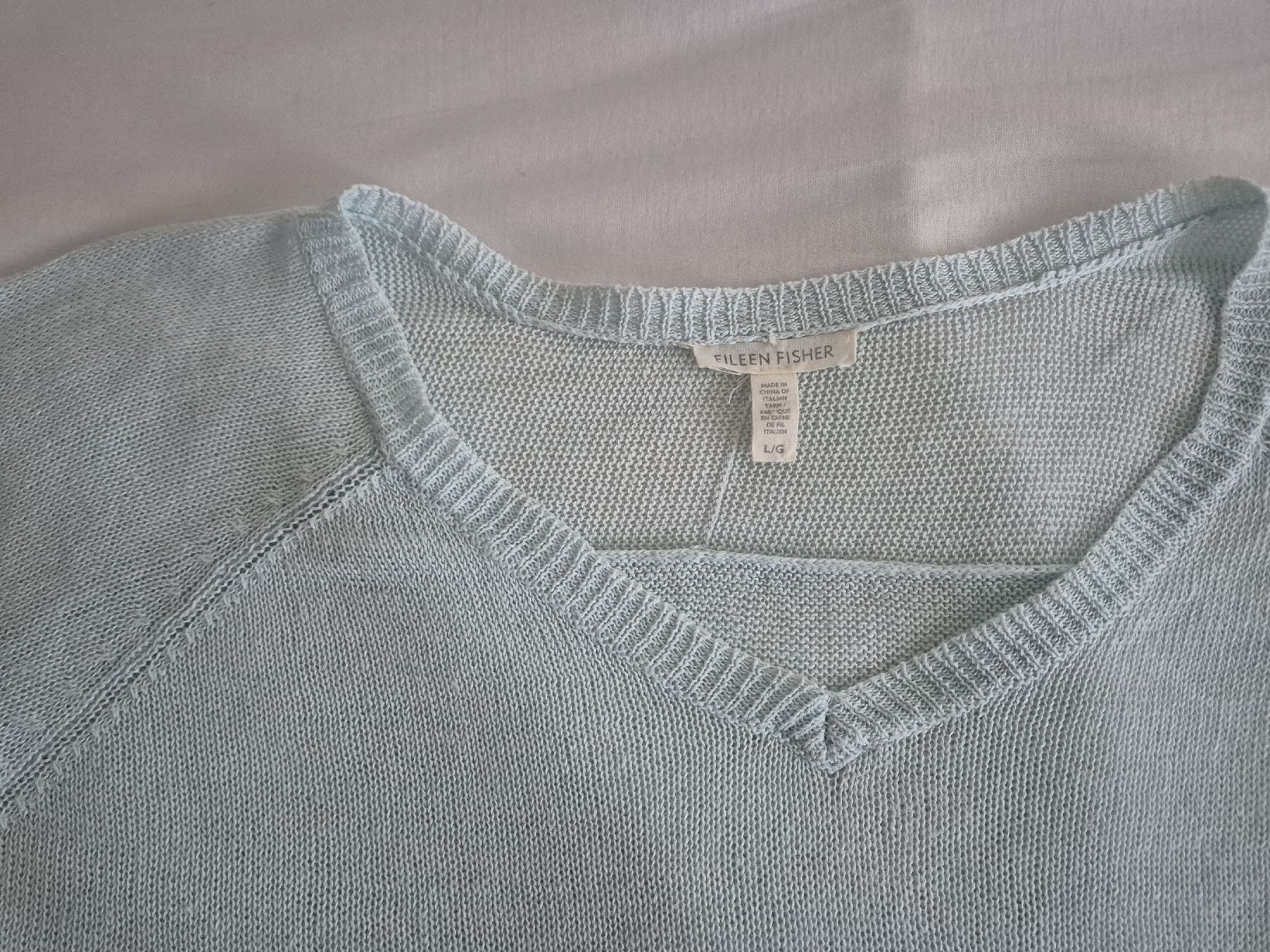 Maglioni & Felpe: Eileen Fisher Pullover hellblau Grösse L 100% Leinen – Nuovo (secondo la descrizione) da Herrliberg venduto da SELENONAUTKA 1