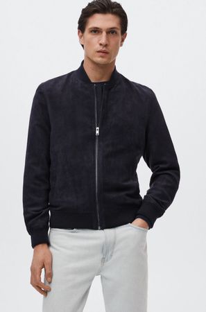 Mango Herren Bomber Jacke im Wildleder Look, Grösse XL NEU