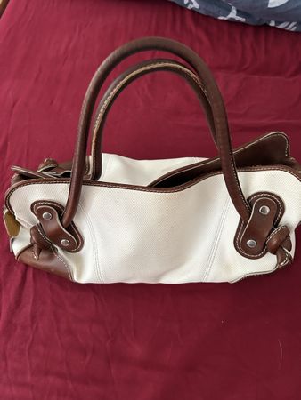 Borsa Hogan pelle e tessuto bianco marrone usata
