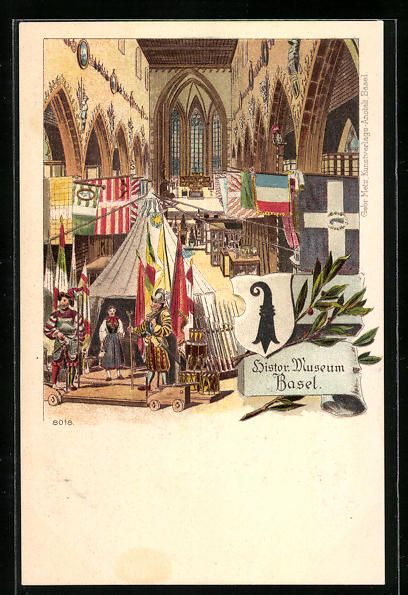 Cartoline postali: Litho Basel, Saal im historischen Museum – Usato da Berlin venduto da bartko-reher