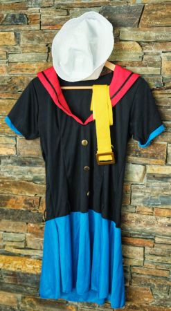 Kostüm Damen Fasnacht/Karneval Popeye-Kleid