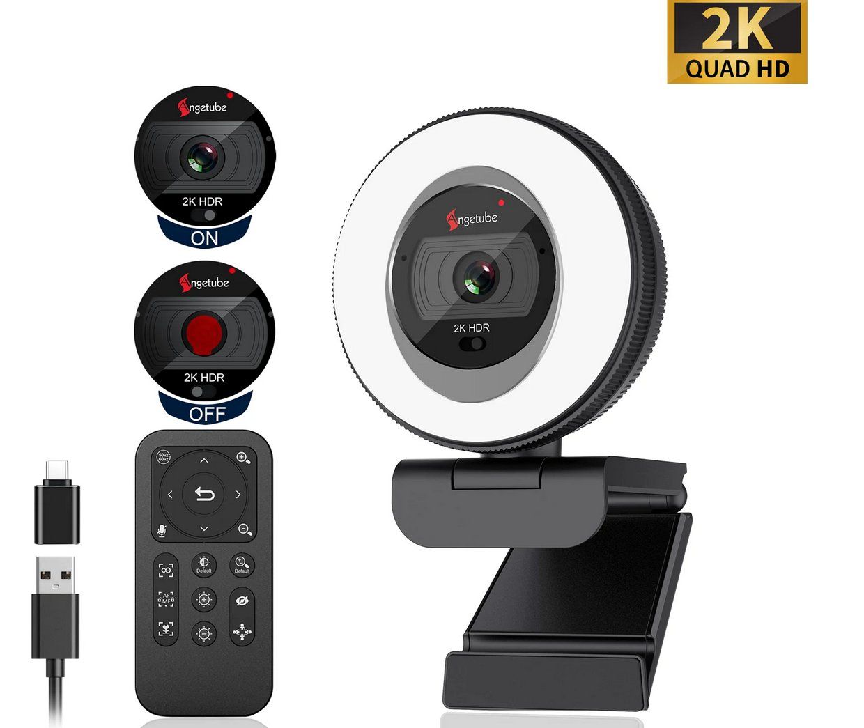 Webcam: Angetube 2k Streaming 863PLUS - Profi-Kamera mit Ringlicht – Usato da Cham venduto da skunkworks 2