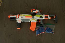 Nerf Modulus ESC-10+Zuberhör+40 Darts (Defekt siehe Foto)