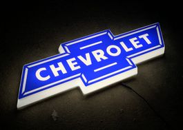 CHEVROLET BLUE LED Leuchtreklame Vintage Style