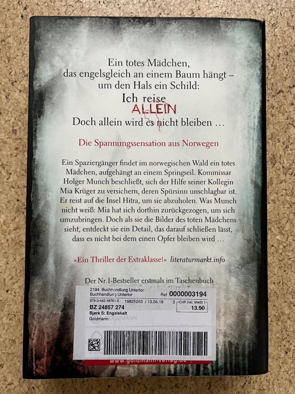 Libri: Taschenbuch "Engelskalt" von Samuel Bjork – Usato da Grosswangen venduto da Vita500 1