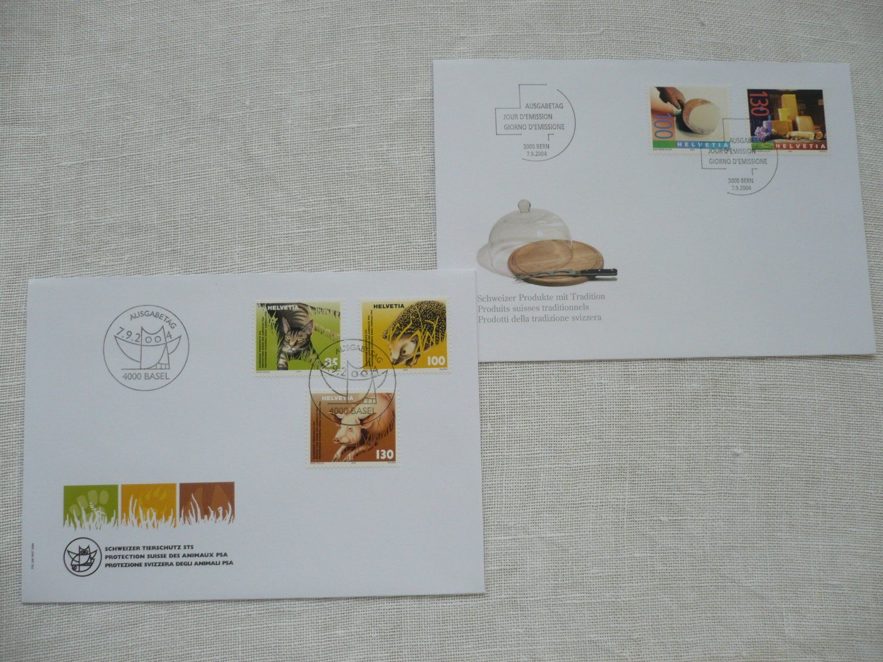 Tutti i francobolli: 2004 2 FDC SBK 1130 - 1132, 1134 - 1135 – Usato da Zürich venduto da saltandpepper008