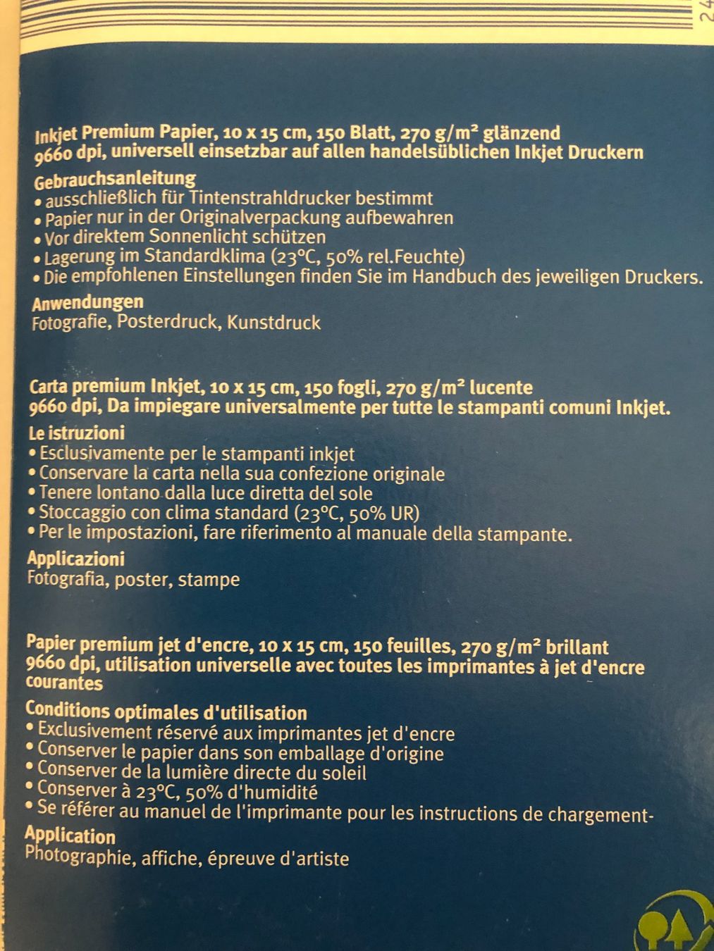 Carta: Fotopapier Glänzend 10 x 15 cm – Usato da Bassersdorf venduto da sammelfloh 2