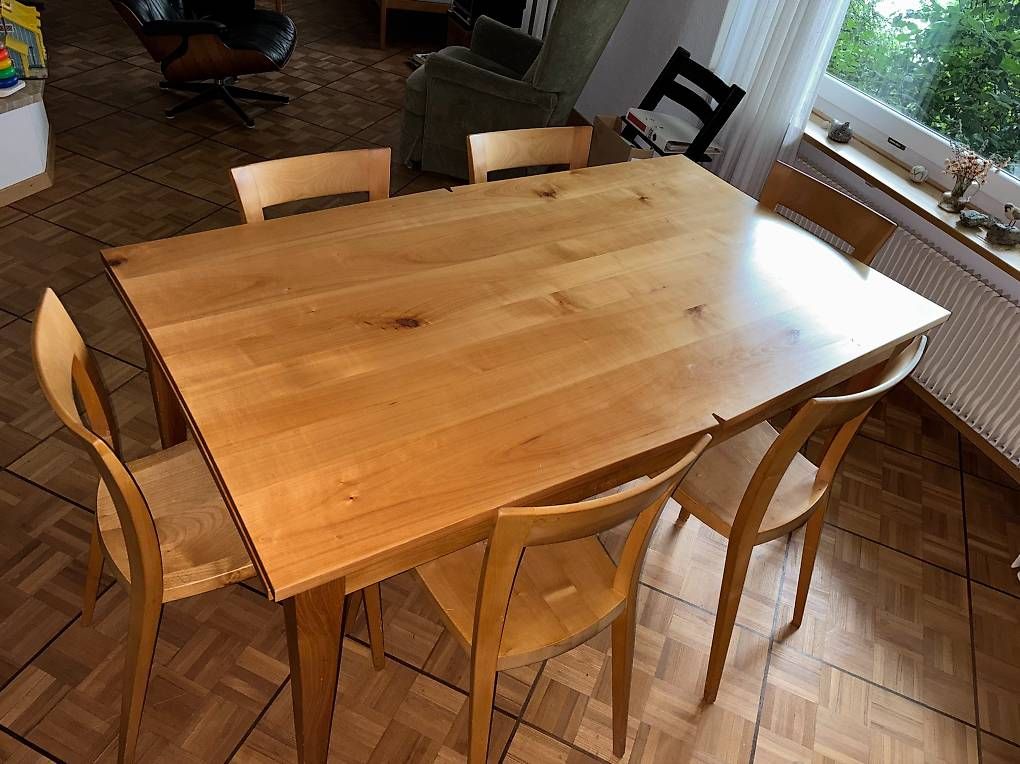 Set di tavolo e panche: Esstisch mit 6 Stühlen von Heinz Baumann – Usato da Heerbrugg venduto da ingrid- 2