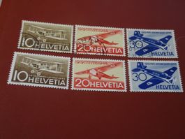 1944, SONDERFLUGPOSTMARKEN; POSTFRISCH UND MIT  LINKSSTEMPEL