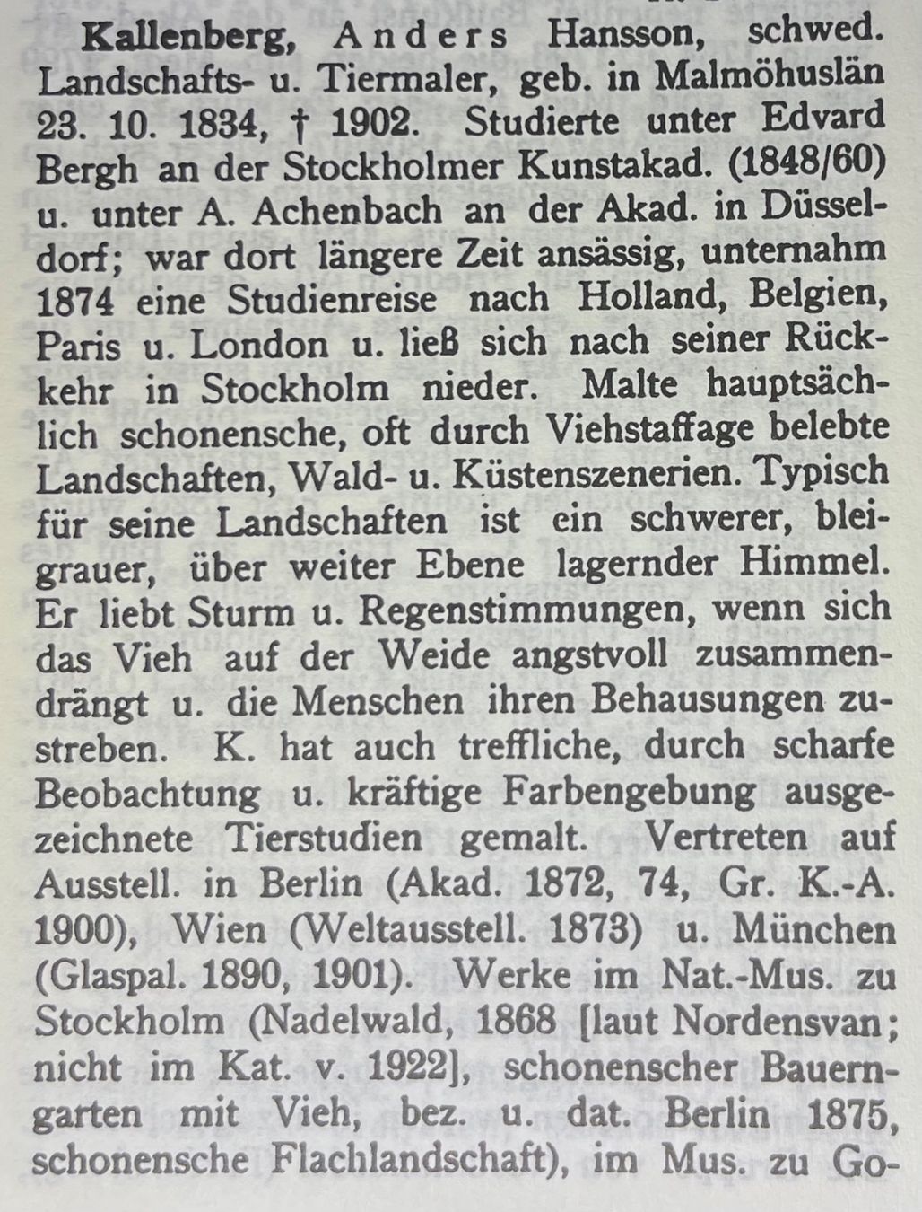 Gemälde: Kallenberg Anders (1834-1902) – Gebraucht aus Grosshöchstetten von Perle1951 4