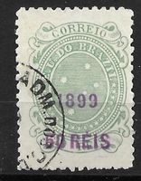 Brasilien 1899: Sternbild 50 Reis auf 20 Reis grün