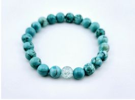 Türkis-Armband mit Glasperle Heilsteine/Natursteine