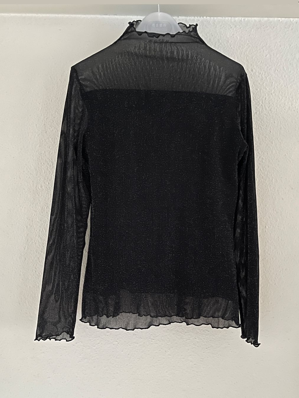 Top: Damen Langarmshirt, halbtransparente Schultern - Größe S – Usato da Kilchberg ZH venduto da Ch.C 8