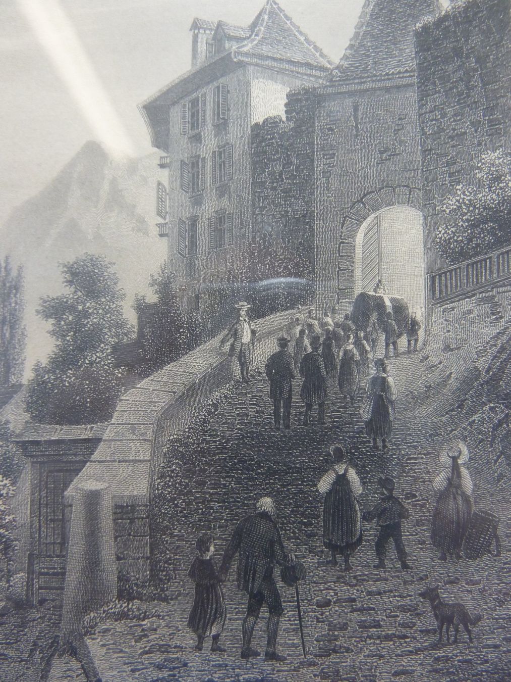 Incisioni: Ansicht von Thun - Original Stich aus der Zeit – Usato da Schlattingen venduto da Compubert 3