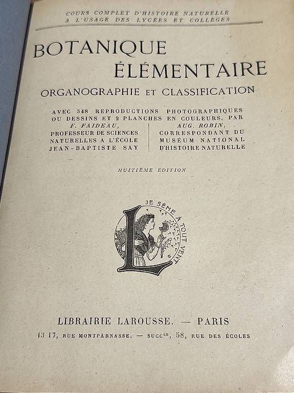 Bücher: Botanique élémentaire Larousse 8ème édition  – Gebraucht aus St-Maurice von Gbarman 2