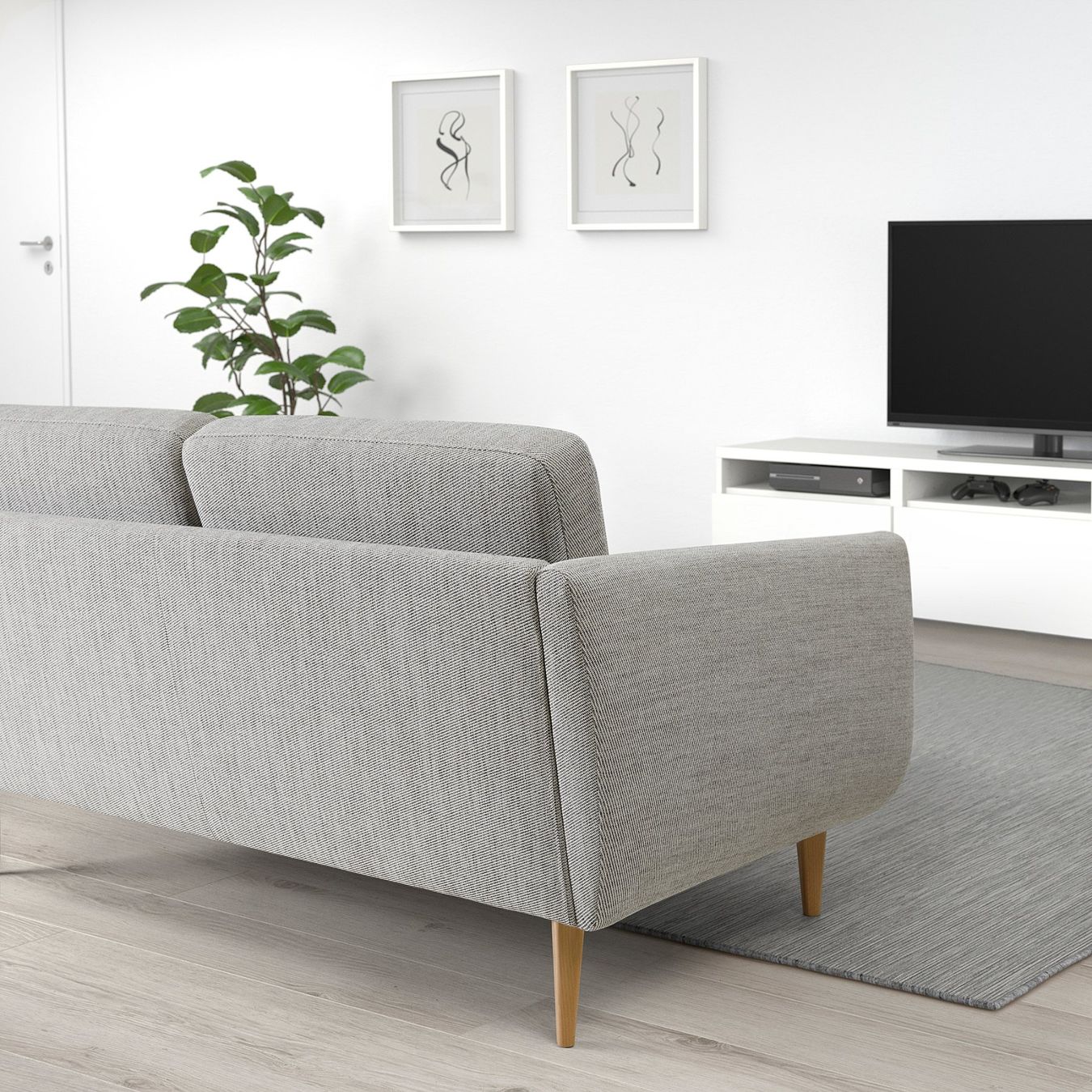 Ikea Sofas: IKEA SMEDSTORP 2er-Sofa, Viarp/beige/braun Eiche – Neu und originalverpackt aus Pratteln von IKEA_Pratteln 2