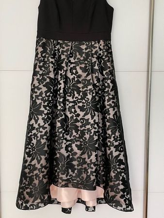 Elegantes Abendkleid, Schwarz/Rose, Grösse 42,