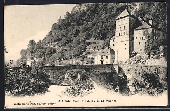 Cartoline postali: AK Saint-Maurice, Pont et Château – Usato da Berlin venduto da bartko-reher