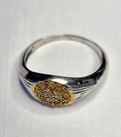Gelbe Diamanten Fingerring in Silber