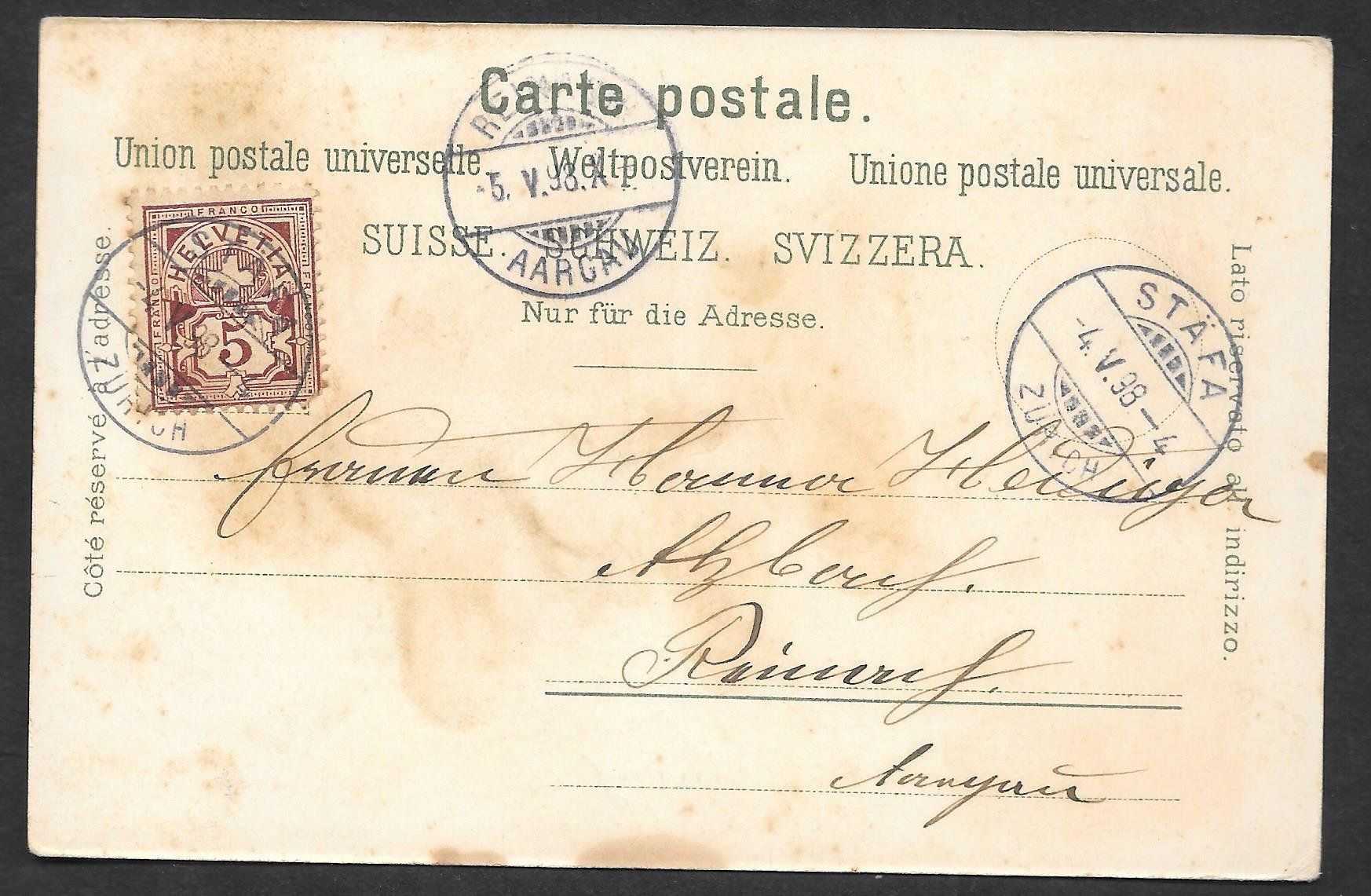 Cartoline postali: Mönchaltorf braune Lithografie – Usato da Olten venduto da clotaldi 1