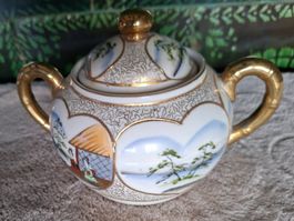 Asiatische Zuckerdose, 18K Gold China, Vintage, Sammlerstück