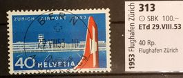 4270A) 313-, Flughafen Zürich ET Vollstempel  Kt. 100.-