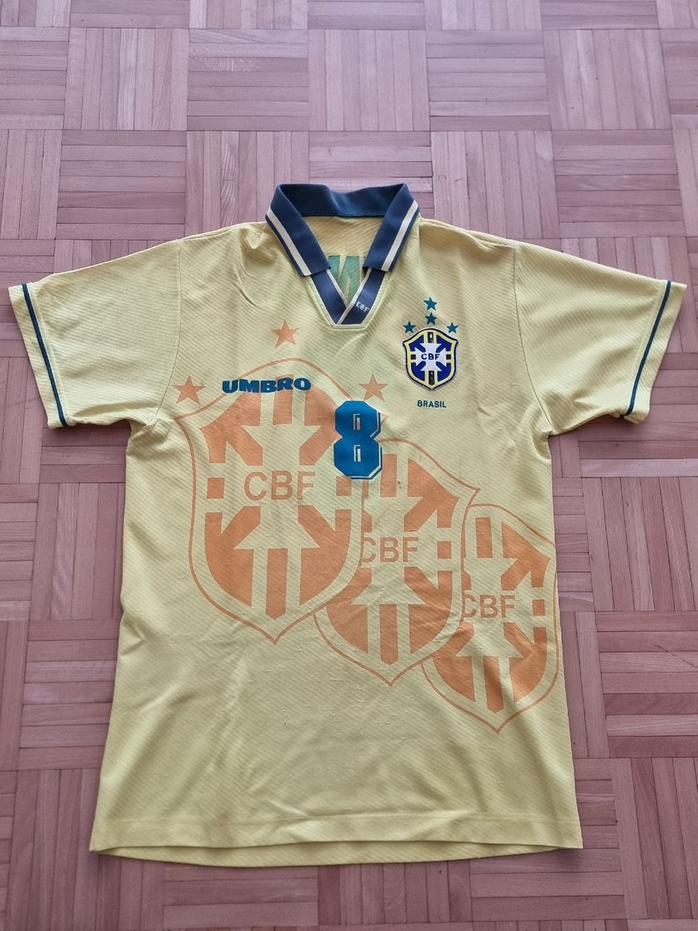 Canottiere & Pantaloni: Carlos Dunga / Brasilien 1994 Heimtrikot – Usato da Suhr venduto da SariLacivert1907