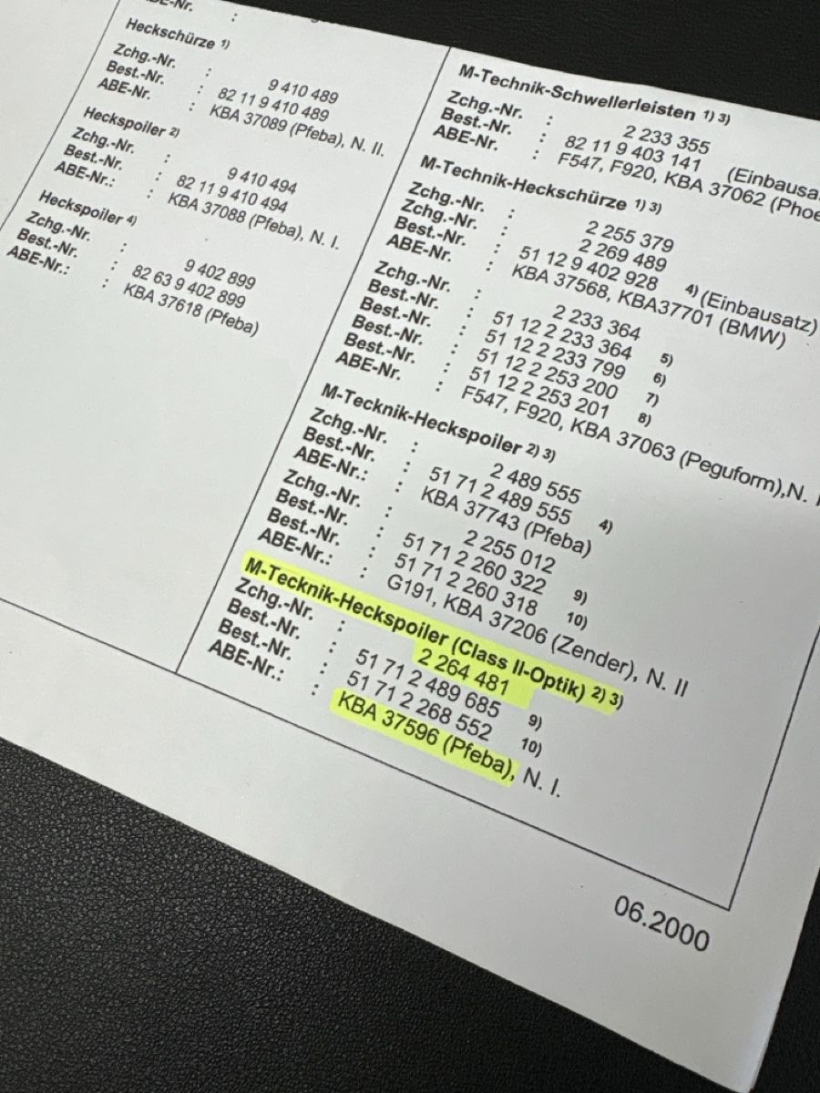 BMW Tutti pezzi di ricambio auto: BMW e36 Class II Heckspoiler Replika Arktissilber – Usato da Aeschi SO venduto da SiMondo 5