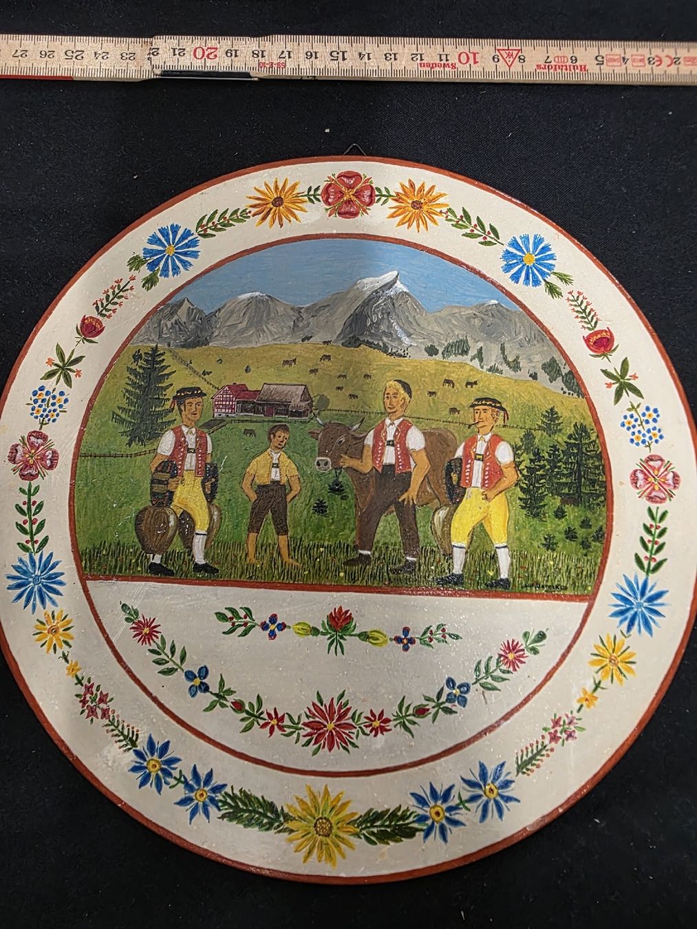 Dipinti: Bauernmalerei Teller Wandteller Schweiz Handbemalt – Usato da Wolfertswil venduto da Antiko 2
