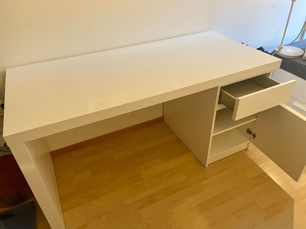 Schreibtisch MALM IKEA Weiss 140x65cm/ Neupreis 169.- | Kaufen Auf Ricardo