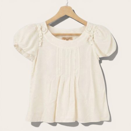 Sandro chemisier blanc manches bouffantes, taille 1 (S)
