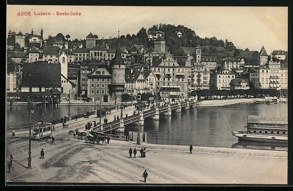 Ansichtskarten: Luzern, Strassenbahn auf der Seebrücke – Gebraucht aus Berlin von bartko-reher