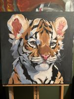 Acrylbild Tigerjunges handgemalt auf Leinwand