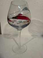 Grand verre à vin peint à la main, collection unique!