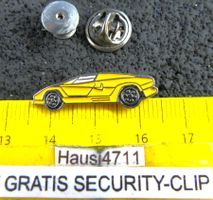 LAMBORGHINI COUNTACH GELB AUTO PIN KLEIN-FEIN SECURITY-CLIP
