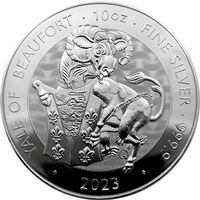 10 OZ UNZE THE ROYAL TUDOR BEASTS YALE OF BEAUFORT SILBER