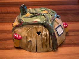 Keramik-Feenhaus Wichtelhaus, Herbstdeko, Handmade, Top!