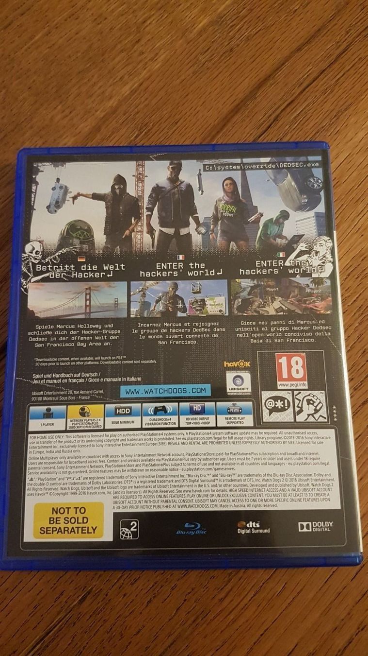 Sony Giochi: Watch Dogs 2 PS4 – Usato da Zürich venduto da Mr.Heli 1