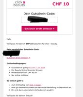 click + beauty Rabattcode 10.-
