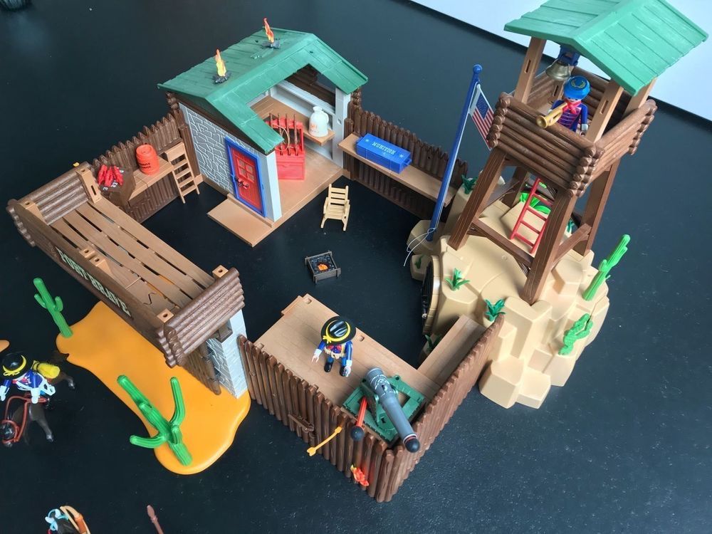 Pièce De Remplacement Playmobil Western : Socle + Cactus (ref 5245 Fort Brave) - Occasion